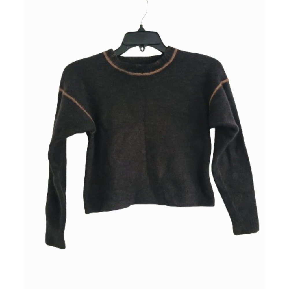 Free People Cashmere Sweater Crop Top Women's Size Medium Brown Bohemian